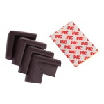 Set de 4 bucati protectii pentru colturi, masa, forma L, camera copilului, culoare maro